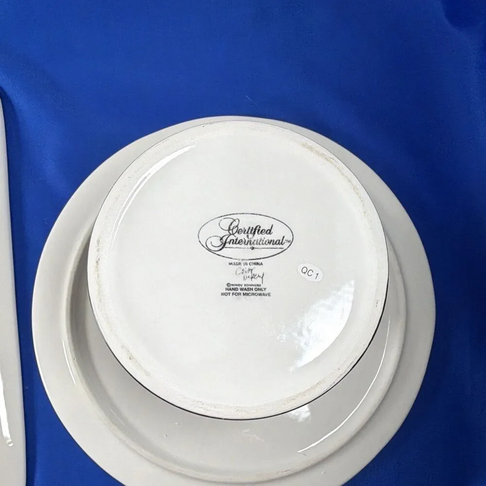 Certified International Midnight Poppy Ceramic Tray/Cake Plate